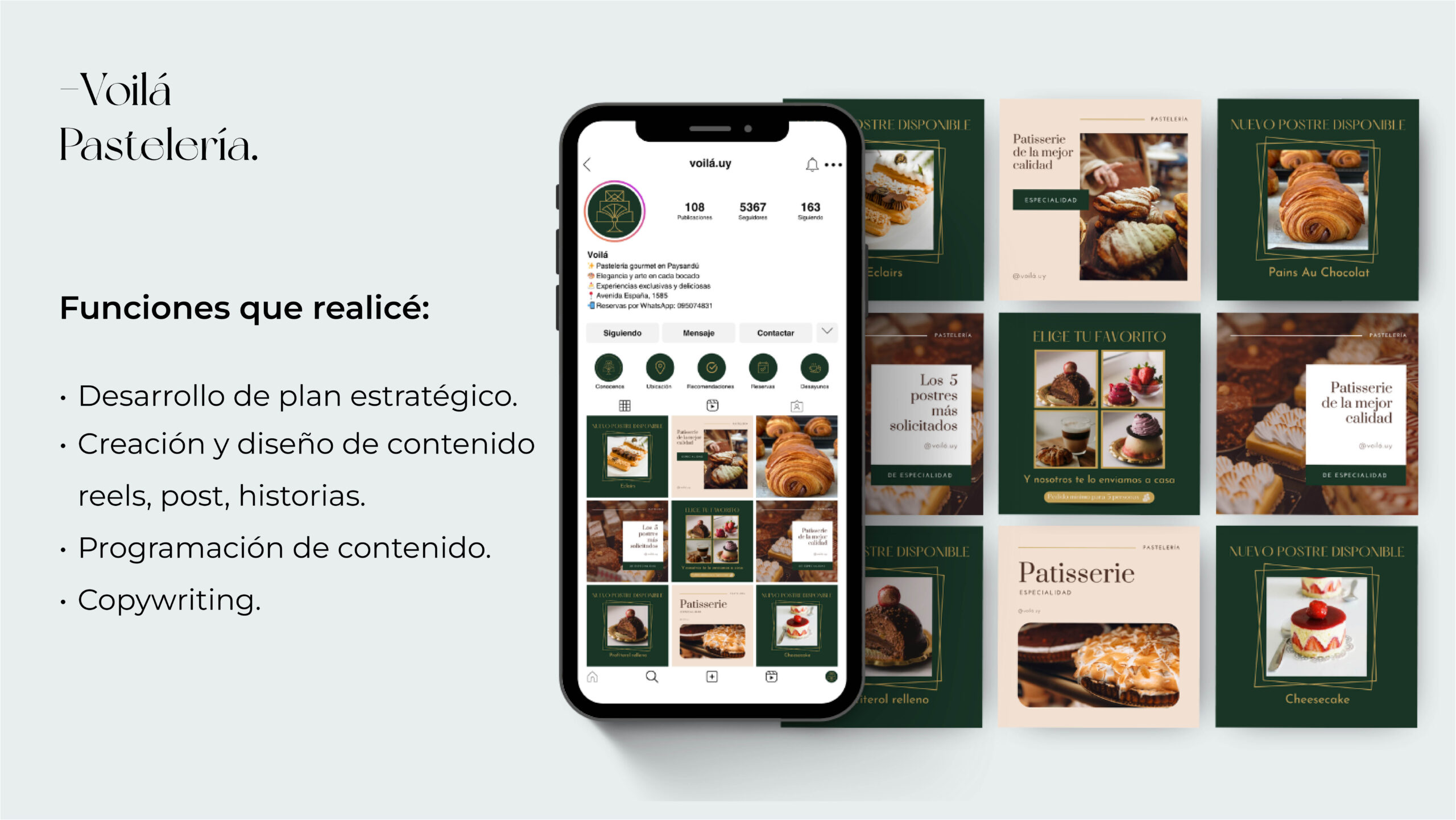 feed de instagram pasteleria