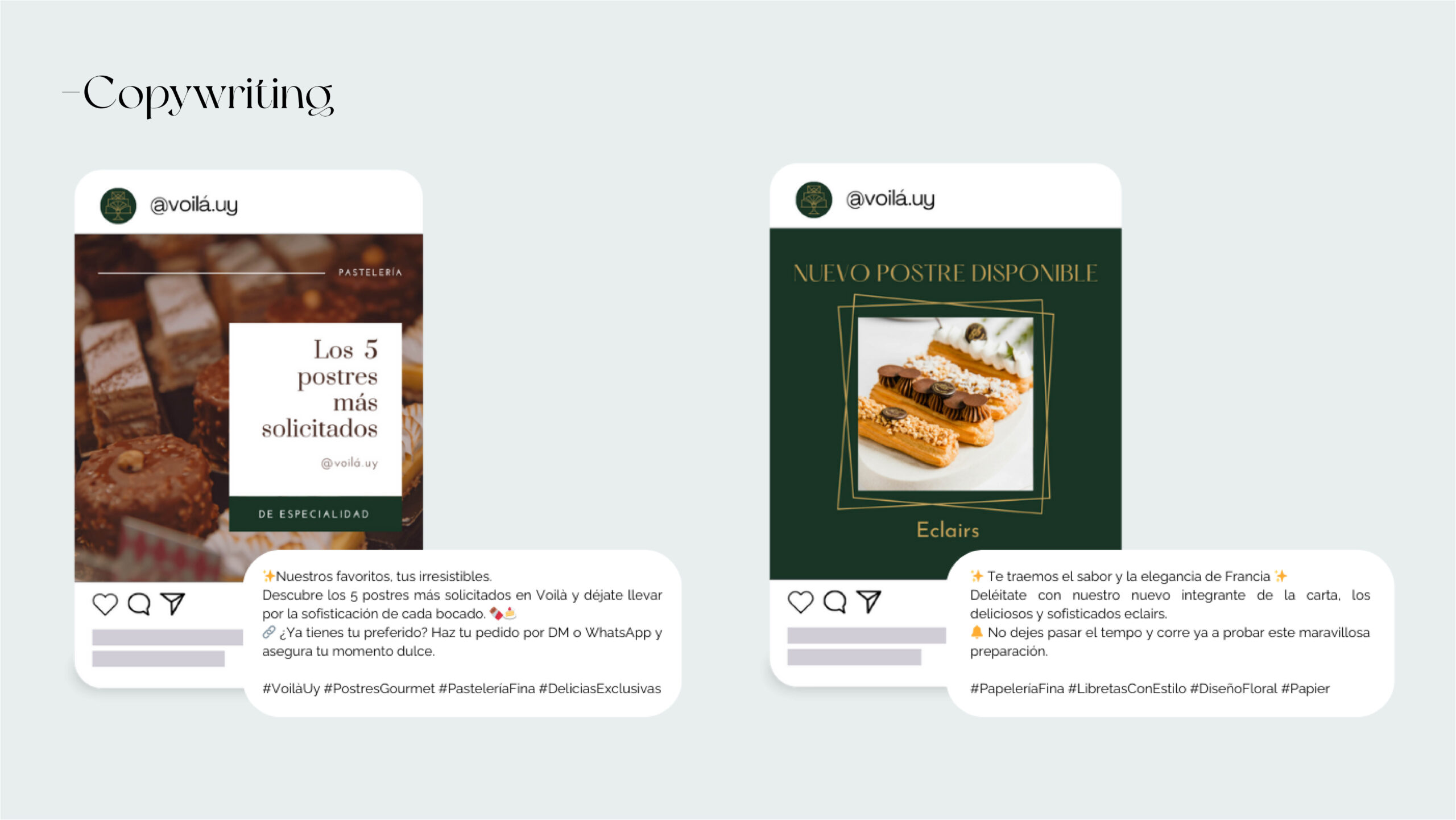 copywriting instagram pasteleria